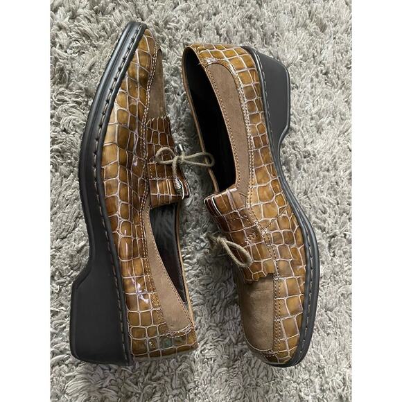 ARA Naturform Slip-On Comfort Shoe Brown/Green Croco Embossed US 7.5 G - Picture 8 of 12